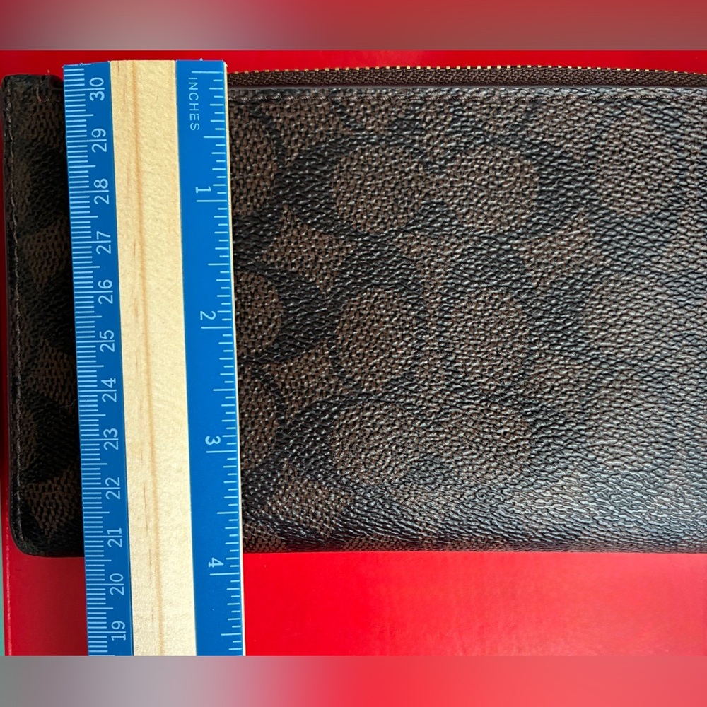 Coach Signature Canvas Wallet with Red Tab - Picture 13 of 13